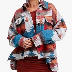 Aztec Print Shacket